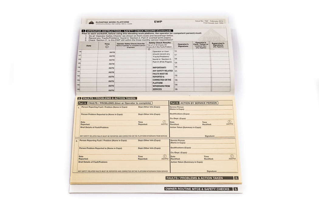 EWP Log Books - pack of 10